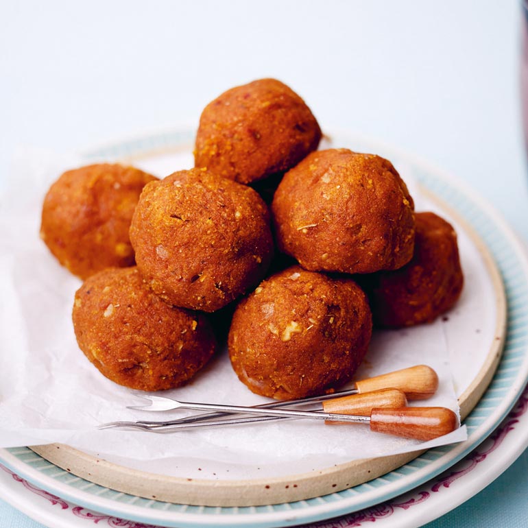 Balletjes van zoete aardappel